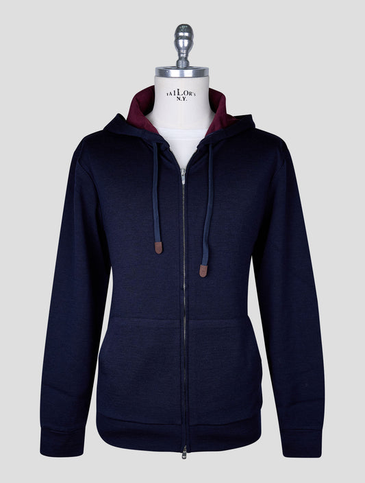 Marco Pescarolo Blue Virgin Wool Pa Sweater Hoodie Full Zip