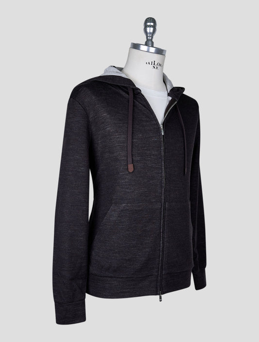 Marco Pescarolo Blue Virgin Wool Pa Sweater Hoodie Full Zip