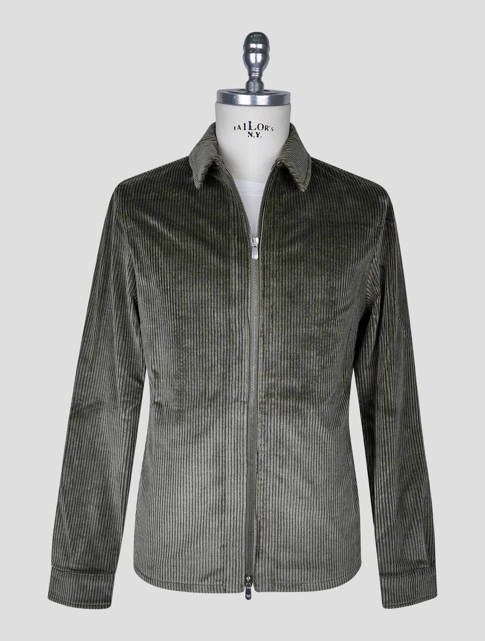 Marco Pescarolo Green Cotton Cashmere Ea Velvet Coat
