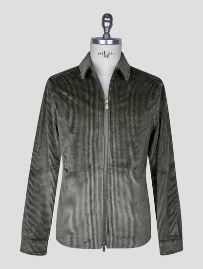 Marco Pescarolo Green Cotton Cashmere Ea Velvet Coat