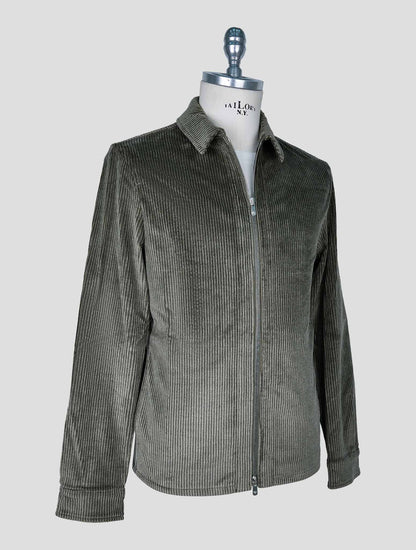 Marco Pescarolo Green Cotton Cashmere Ea Velvet Coat