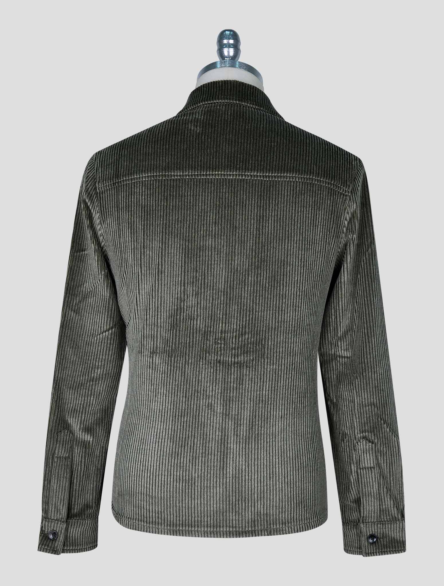 Marco Pescarolo Green Cotton Cashmere Ea Velvet Coat