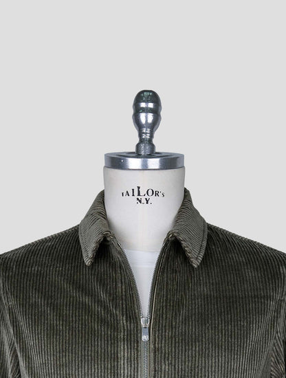 Marco Pescarolo Green Cotton Cashmere Ea Velvet Coat