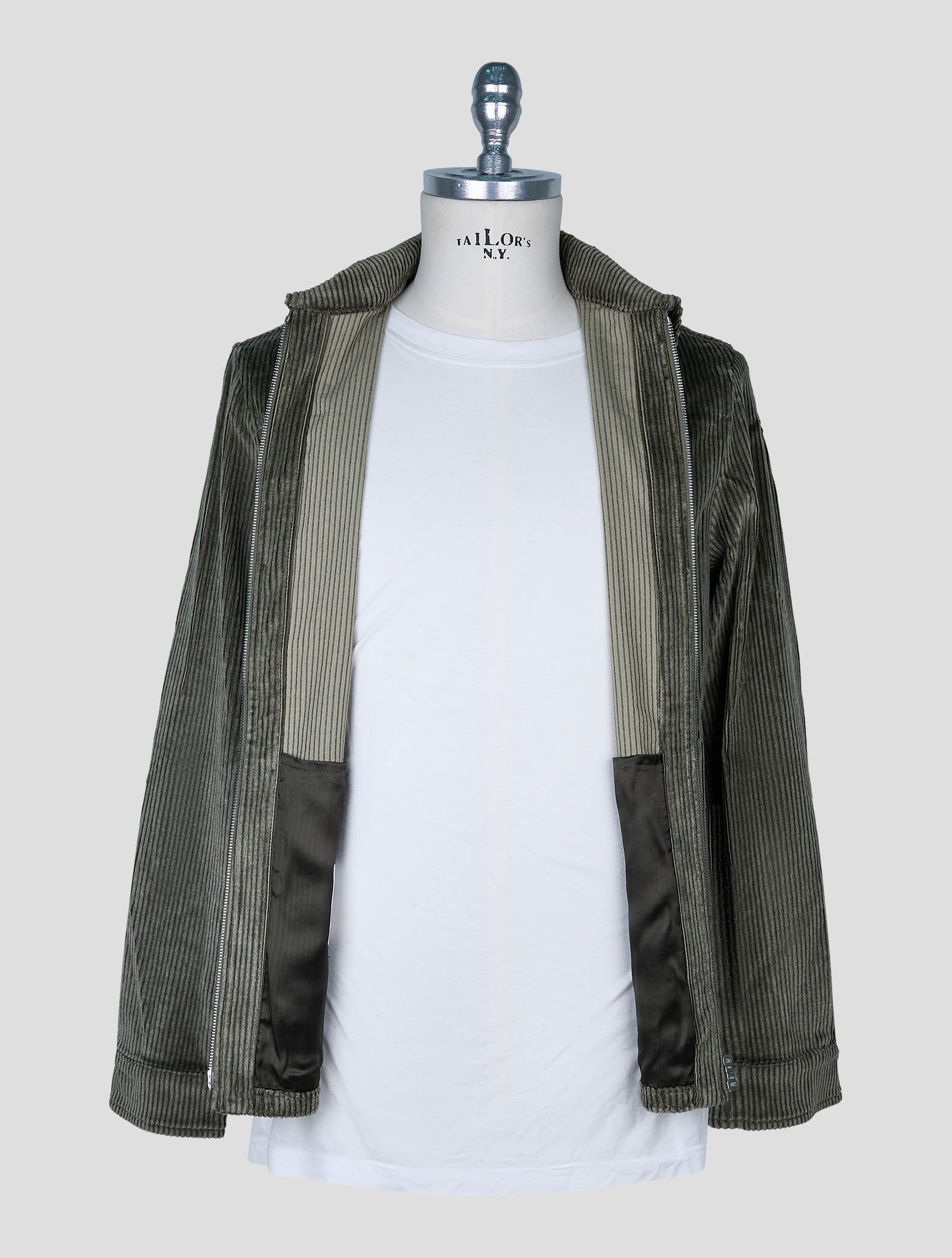 Marco Pescarolo Green Cotton Cashmere Ea Velvet Coat