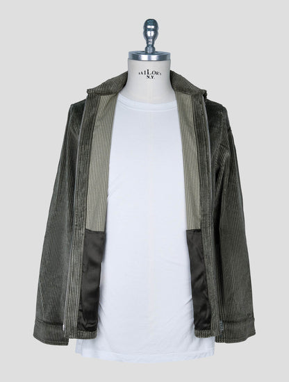 Marco Pescarolo Green Cotton Cashmere Ea Velvet Coat