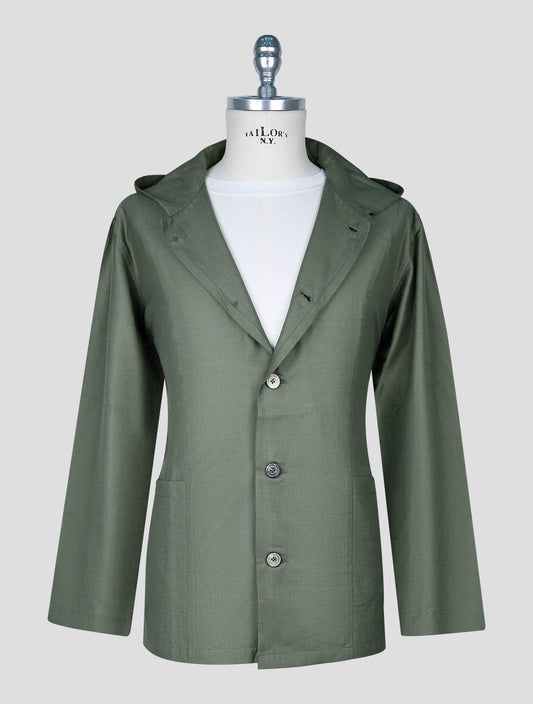 Kiton Green Cotton Silk Shirt Luca