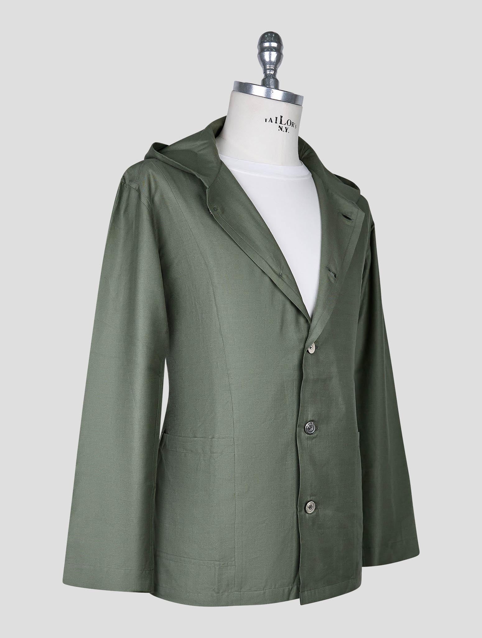 Kiton Green Cotton Silk Shirt Luca
