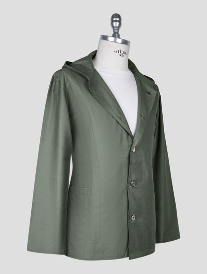 Kiton Green Cotton Silk Shirt Luca