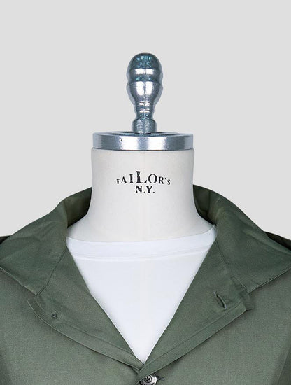 Kiton Green Cotton Silk Shirt Luca