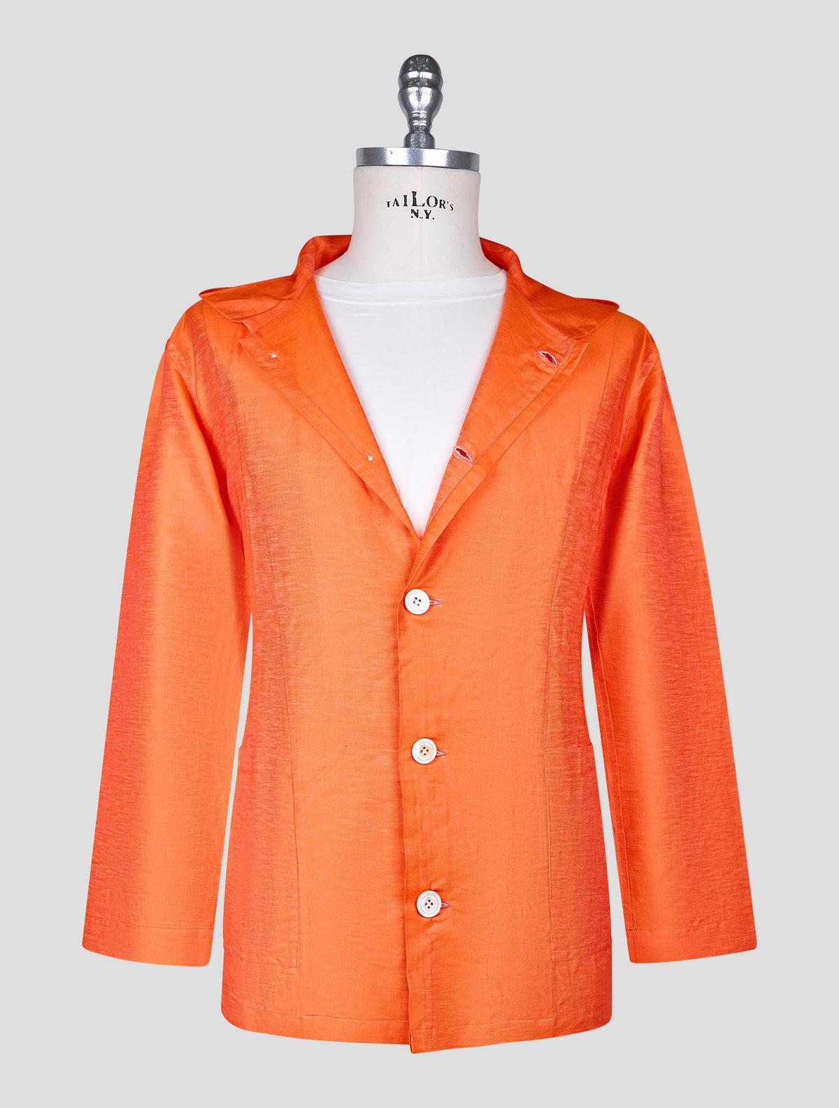 Kiton Orange Cotton Linen Shirt Luca