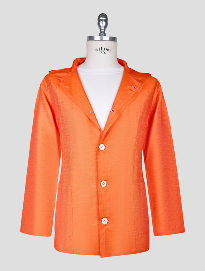 Kiton Orange Cotton Linen Shirt Luca
