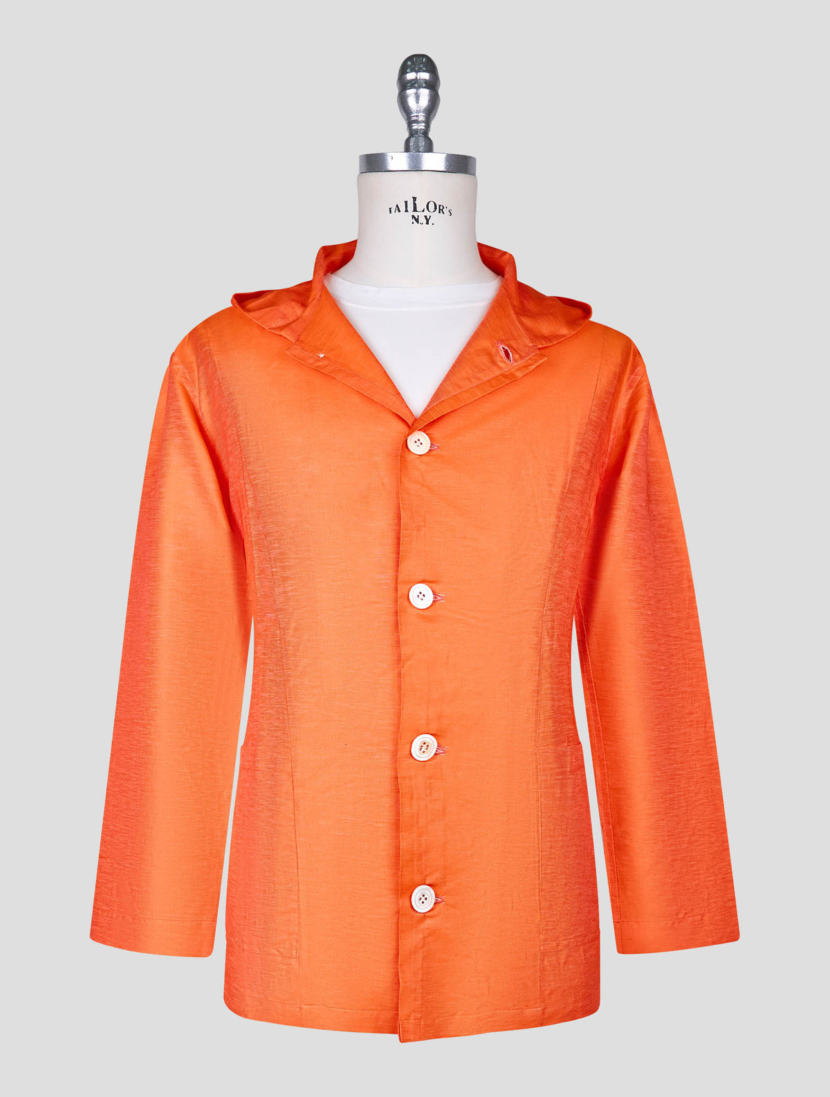 Kiton Orange Cotton Linen Shirt Luca