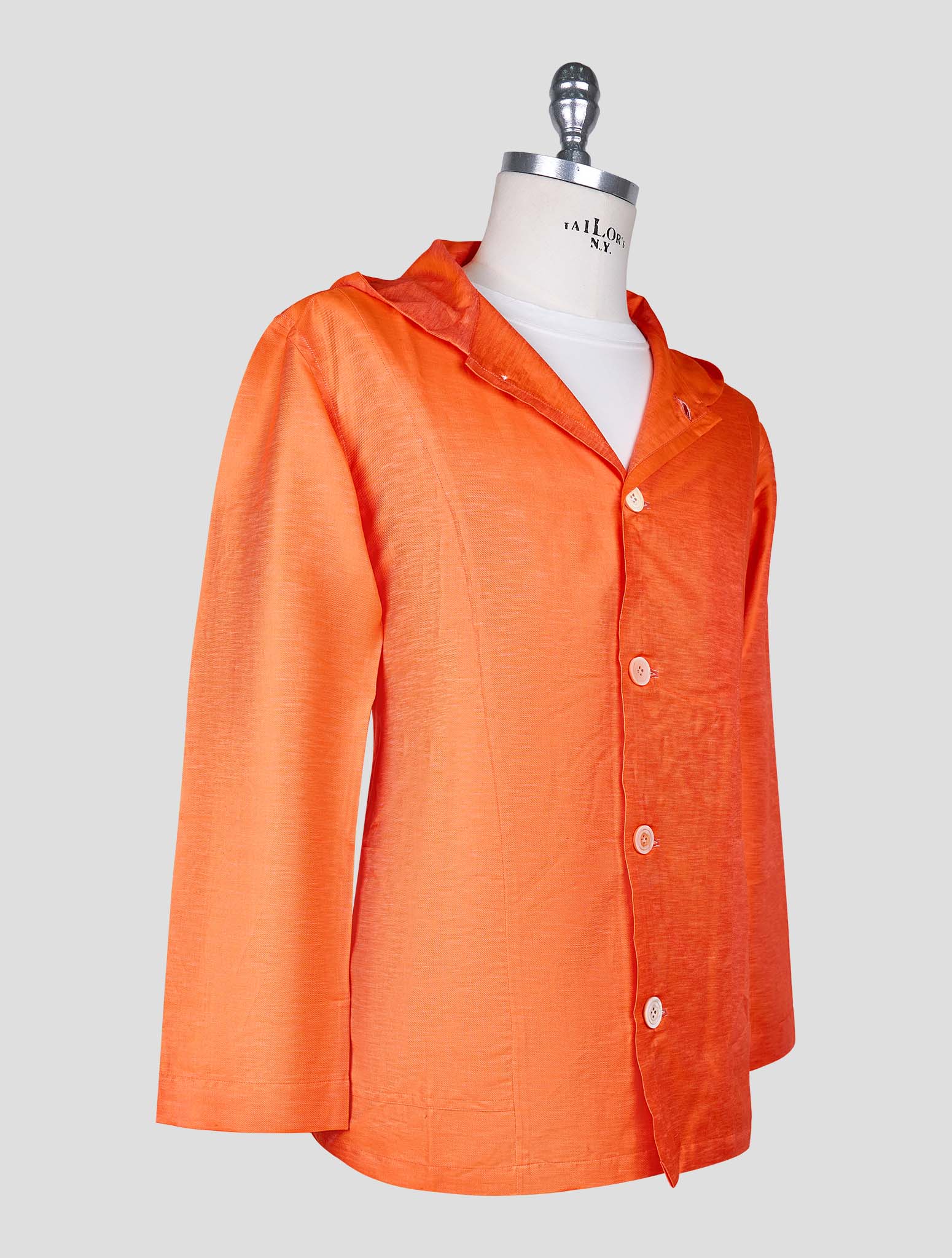 Kiton Orange Cotton Linen Shirt Luca
