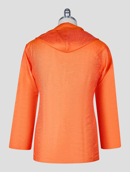 Kiton Orange Cotton Linen Shirt Luca