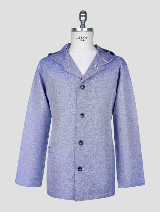 Kiton Blue Cotton Linen Shirt Luca