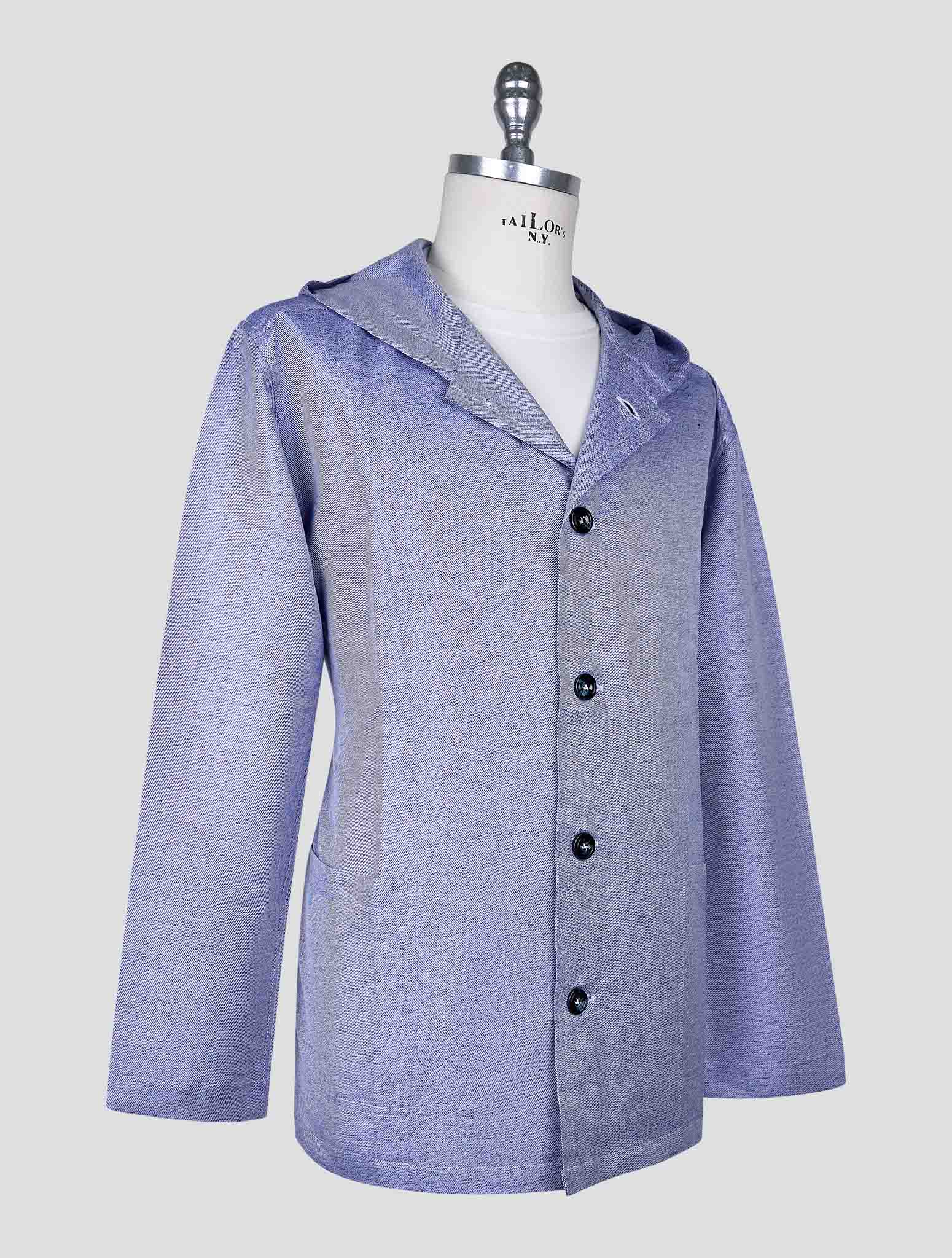 Kiton Blue Cotton Linen Shirt Luca