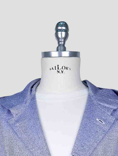 Kiton Blue Cotton Linen Shirt Luca