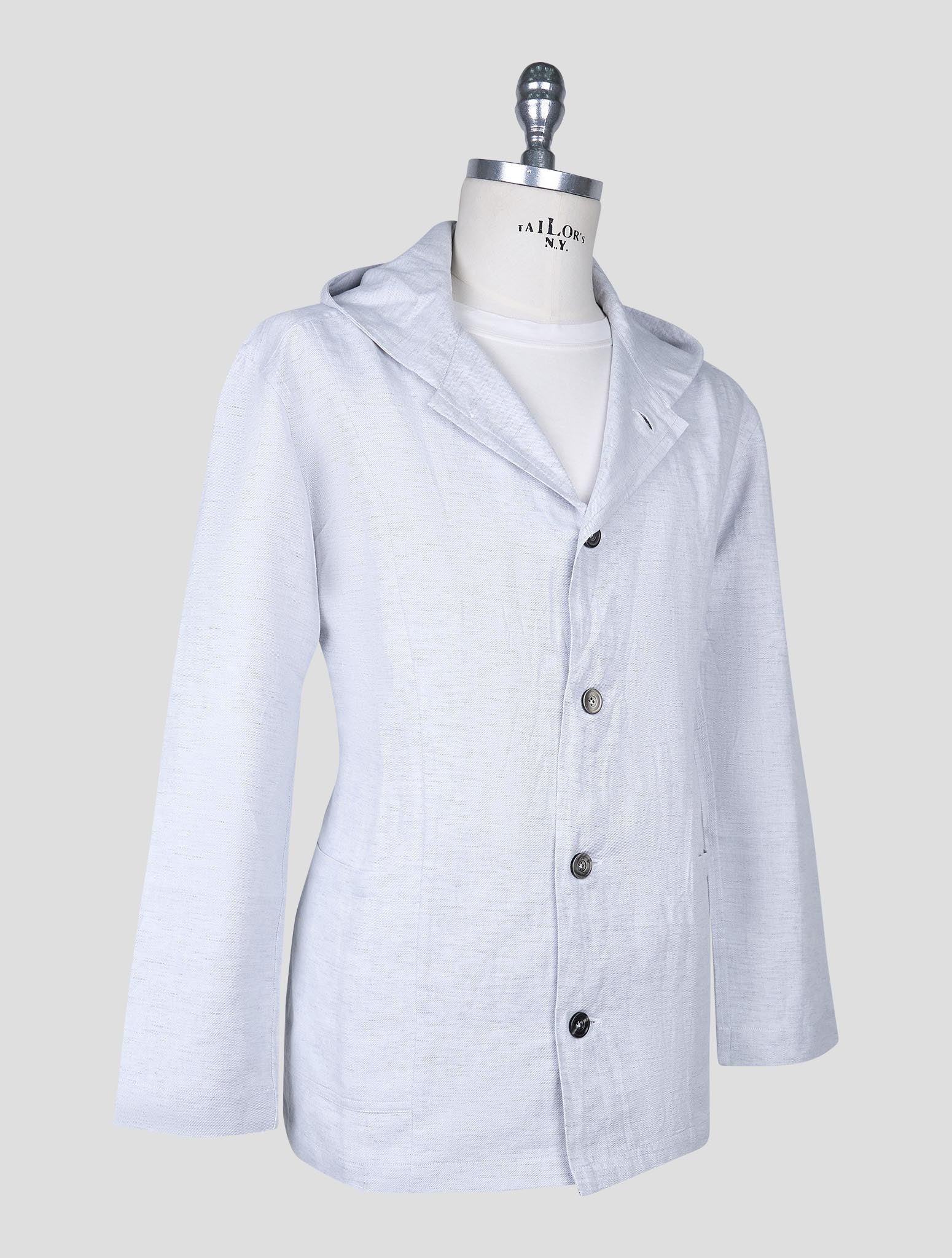 Kiton Gray Cotton Linen Hemp Shirt Luca
