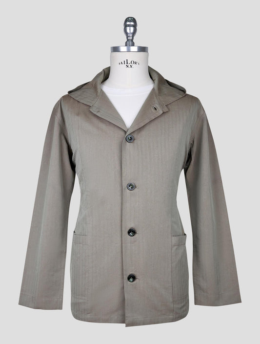 Kiton Green Gray Cotton Lyocell Shirt Luca
