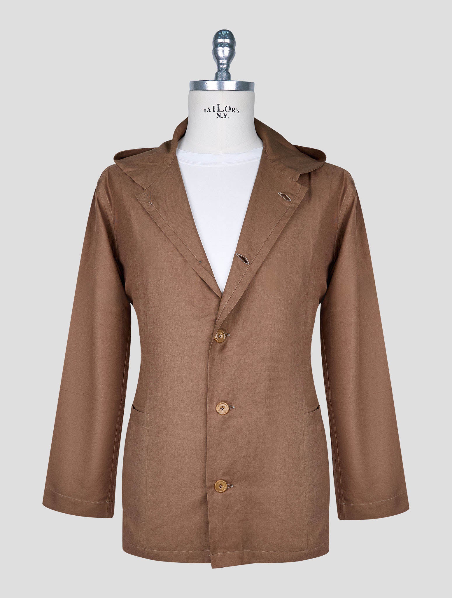 Kiton Brown Cotton Silk Shirt Luca