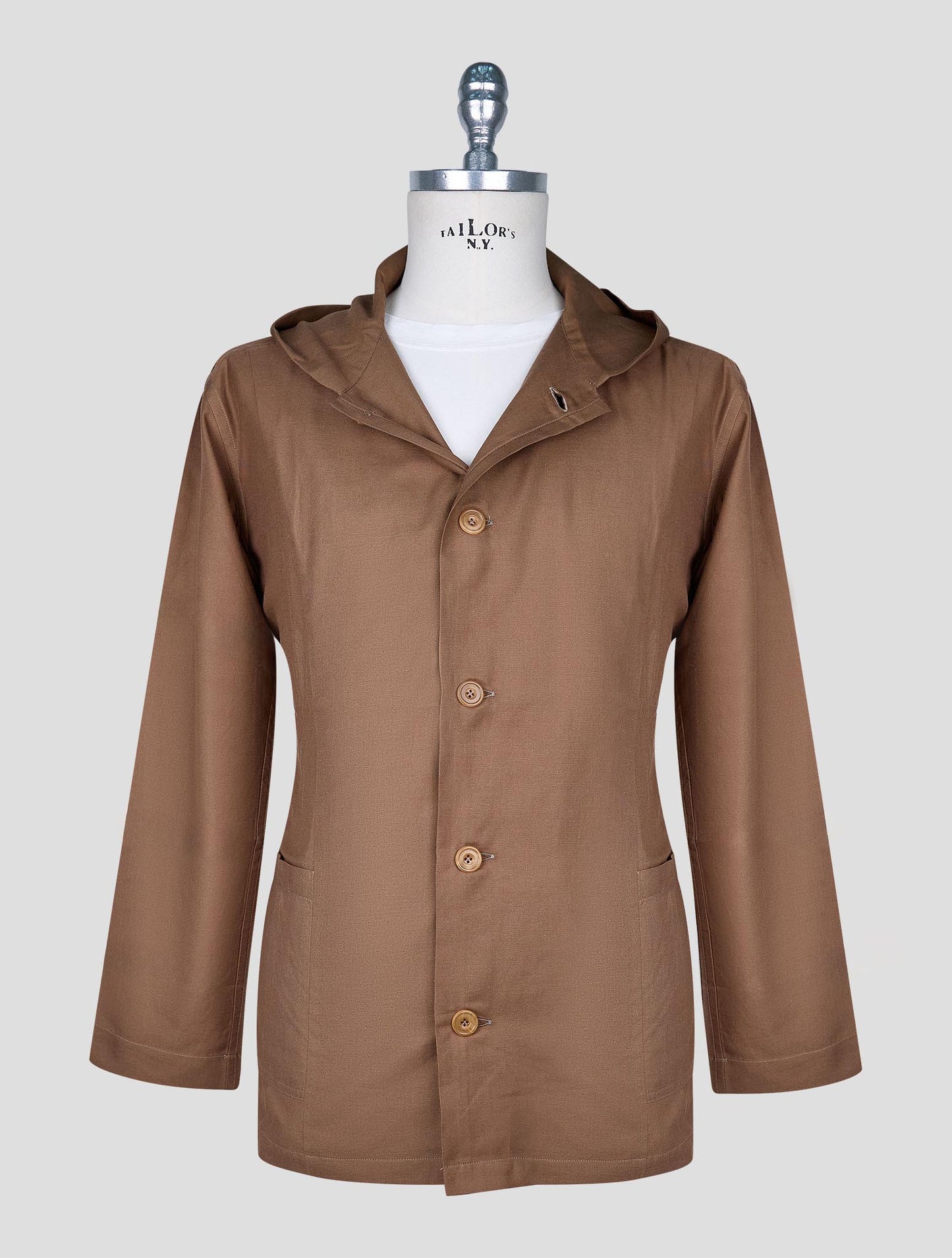 Kiton Brown Cotton Silk Shirt Luca