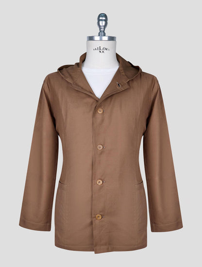 Kiton Brown Cotton Silk Shirt Luca