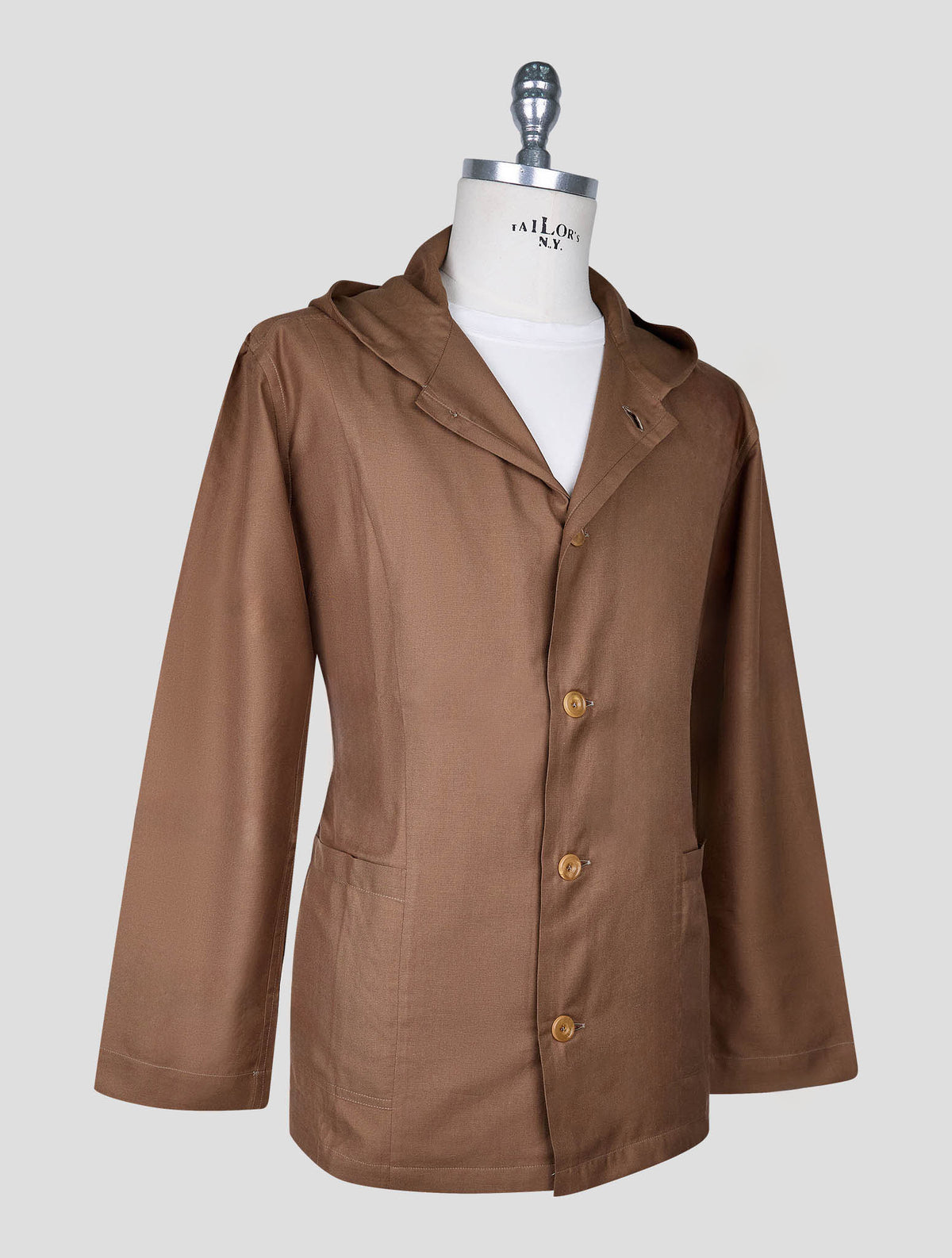 Kiton Brown Cotton Silk Shirt Luca
