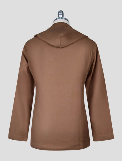 Kiton Brown Cotton Silk Shirt Luca