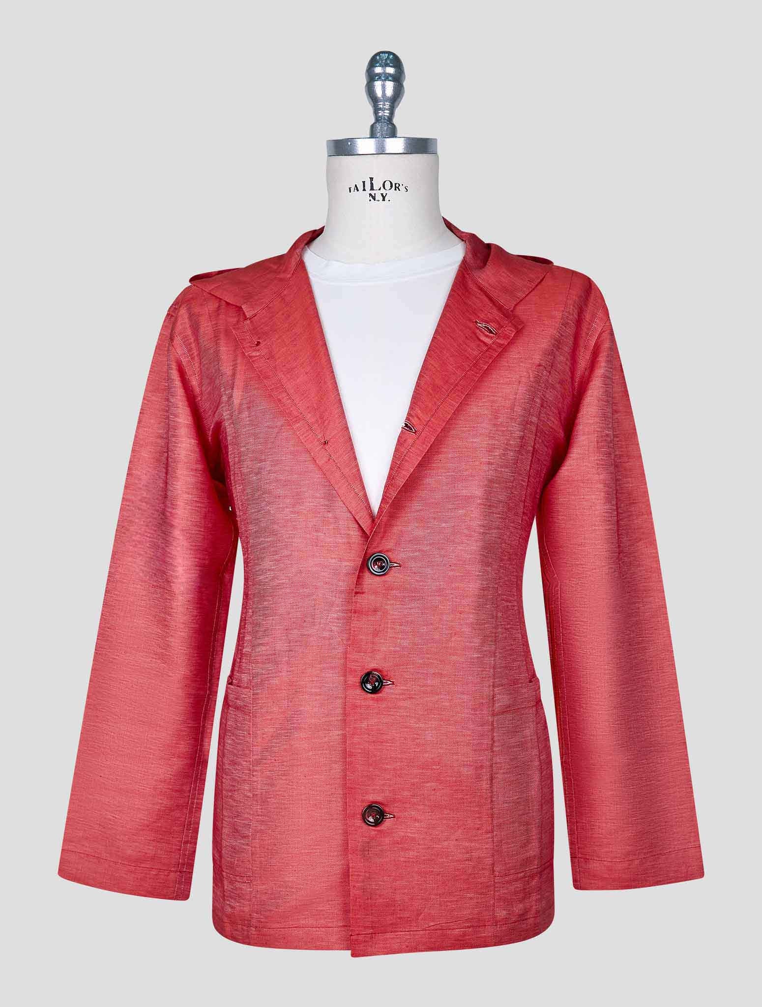 Kiton Red Cotton Linen Shirt Luca