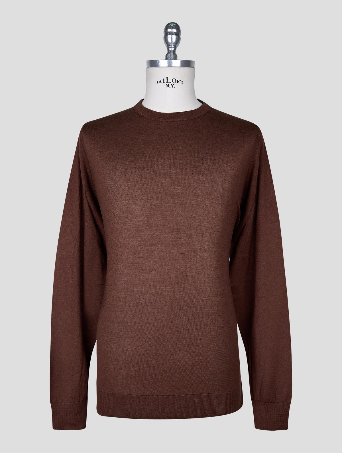 Kiton Brown Cotton T-shirt Long Sleeve