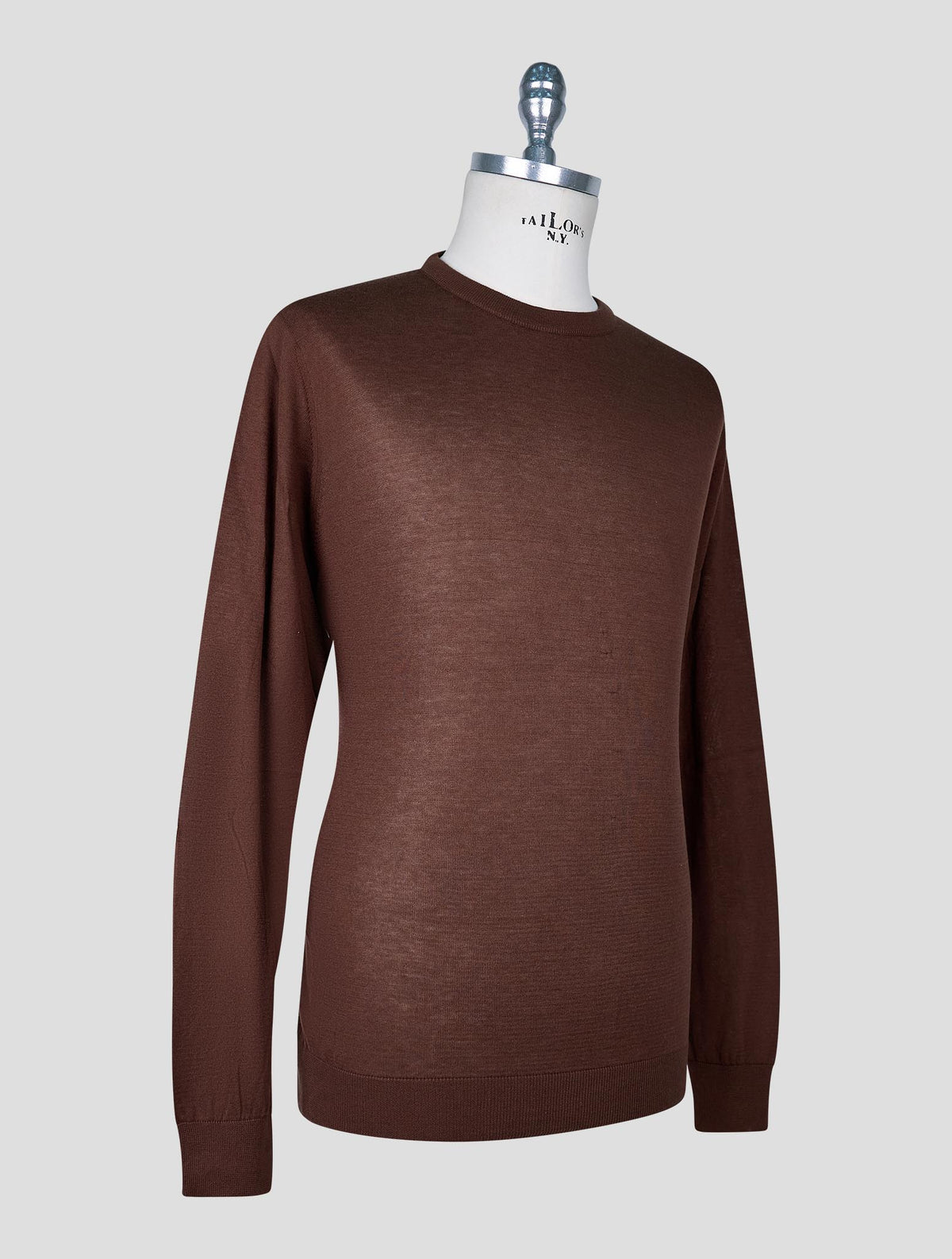 Kiton Brown Cotton T-shirt Long Sleeve
