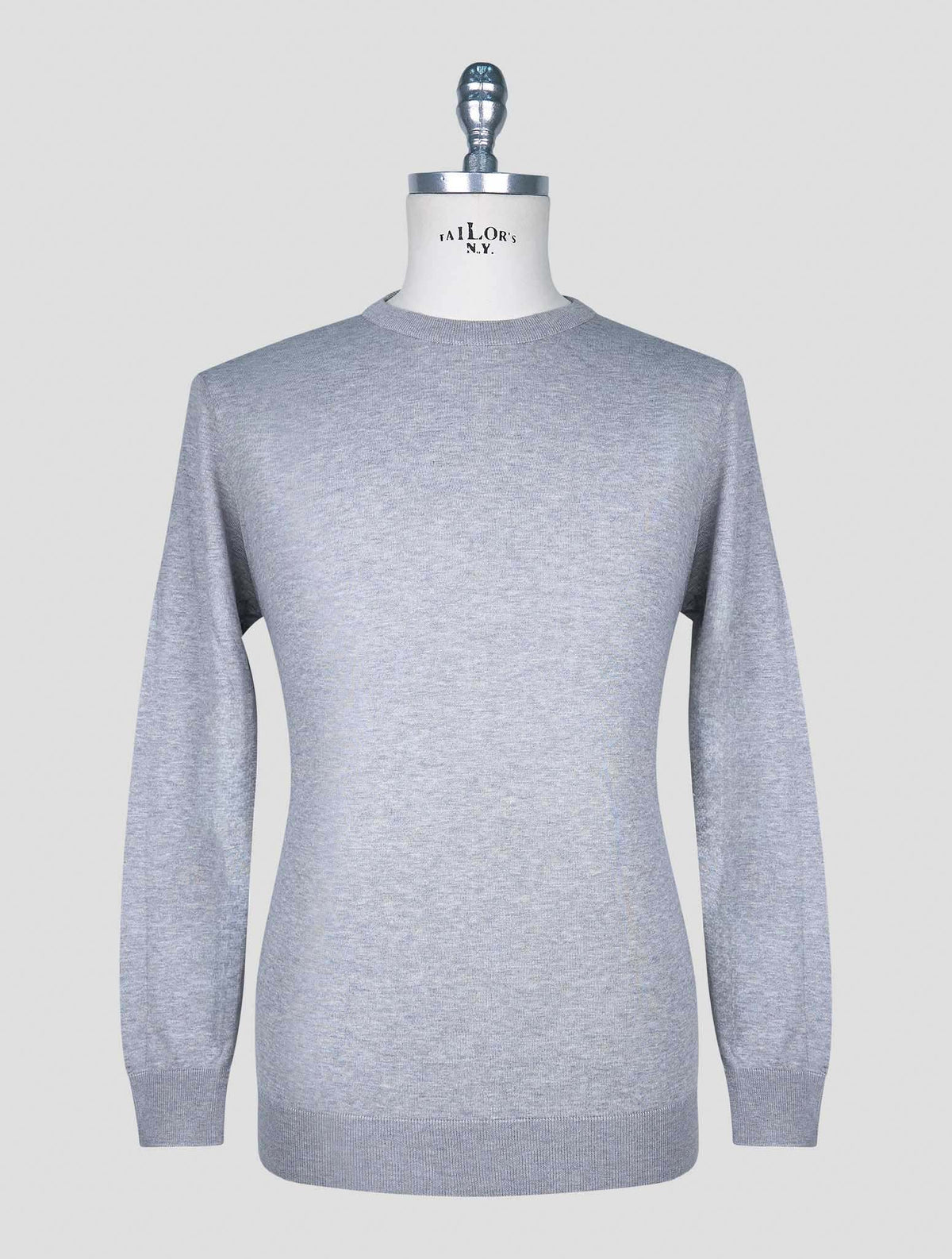 Kiton Gray Cotton T-shirt Long Sleeve