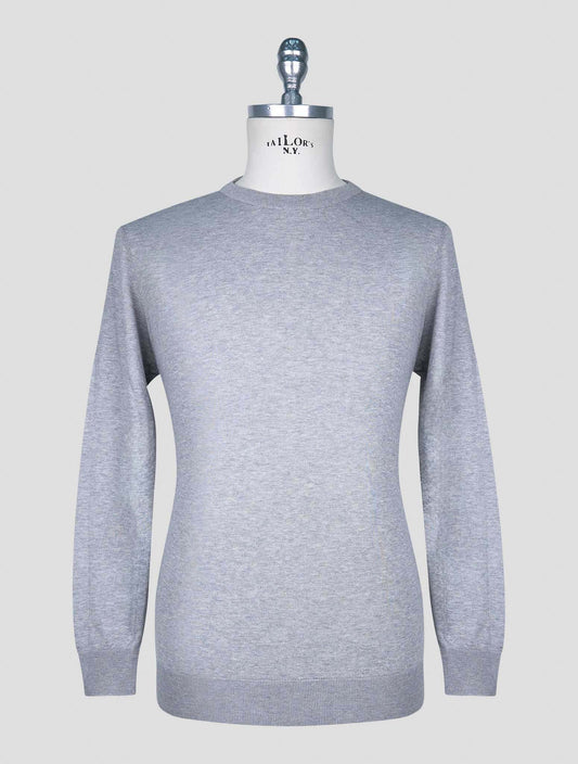 Kiton Gray Cotton T-shirt Long Sleeve