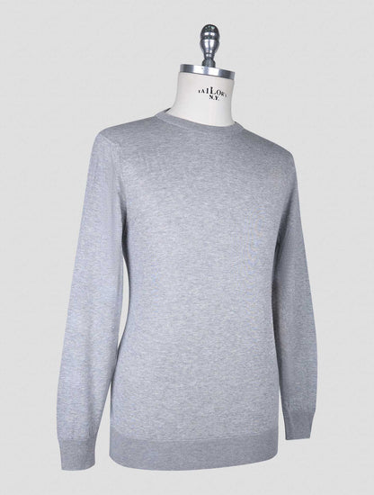 Kiton Gray Cotton T-shirt Long Sleeve