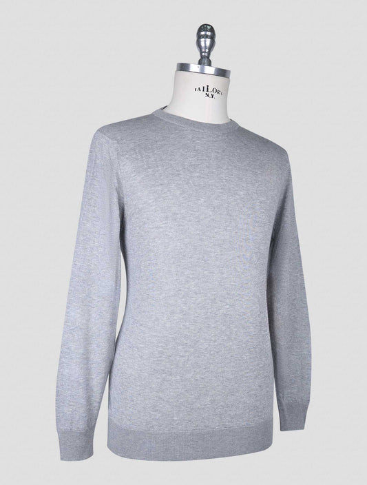Kiton Gray Cotton T-shirt Long Sleeve
