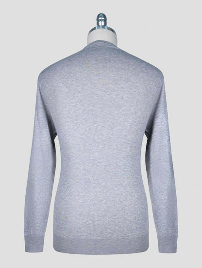 Kiton Gray Cotton T-shirt Long Sleeve