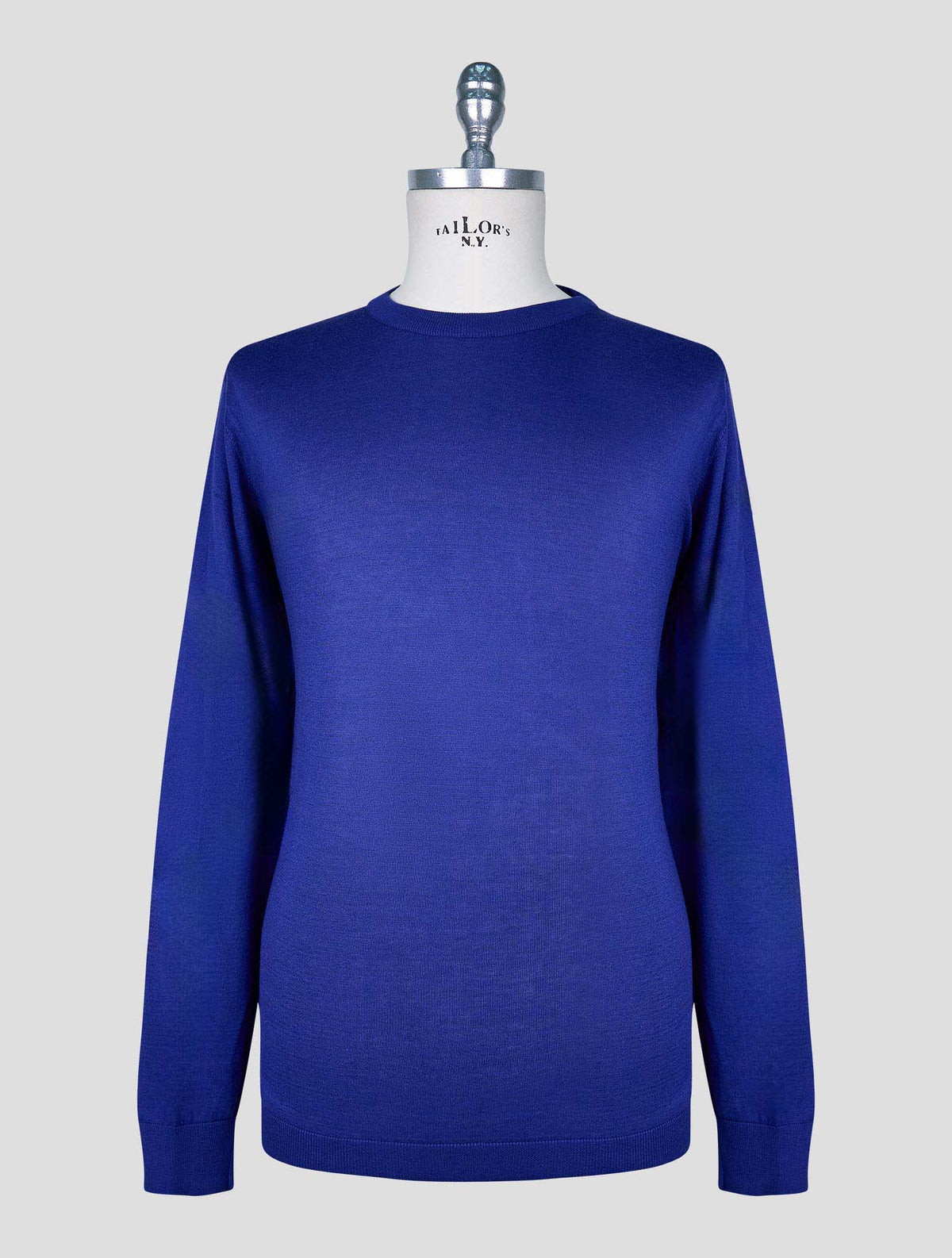 Kiton Blue Cotton T-shirt Long Sleeve