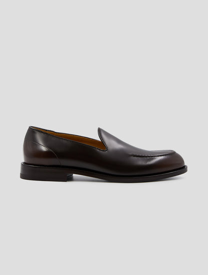 Kiton Dark Brown Leather Loafers