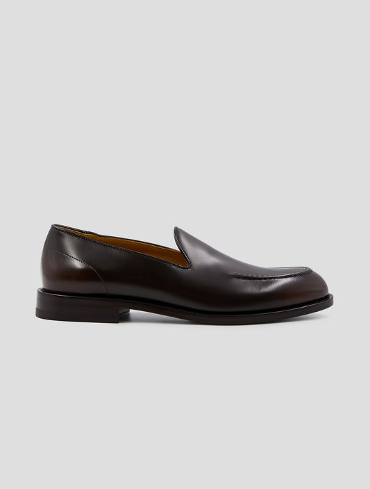 Kiton Dark Brown Leather Loafers