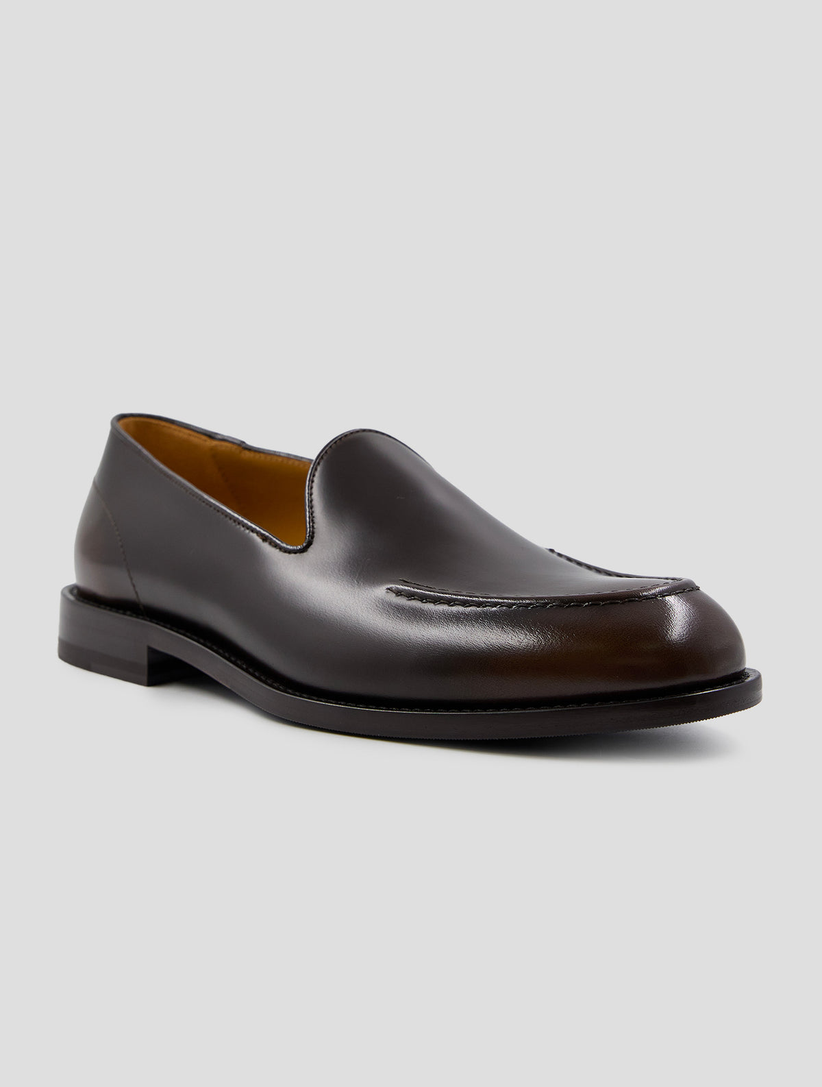 Kiton Dark Brown Leather Loafers