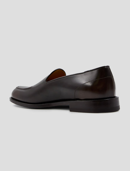 Kiton Dark Brown Leather Loafers