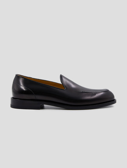 Kiton Black Leather Loafers