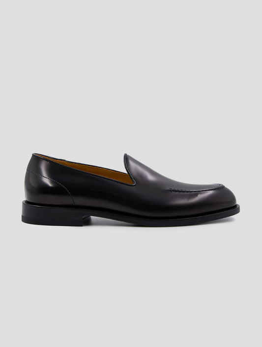 Kiton Black Leather Loafers