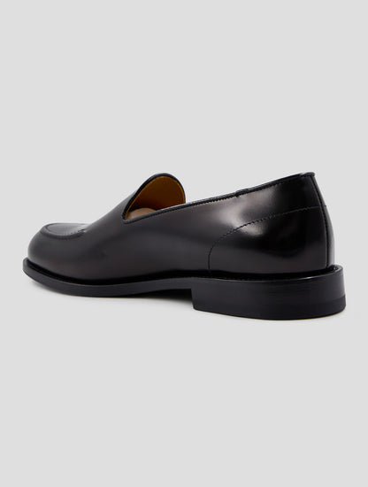 Kiton Black Leather Loafers