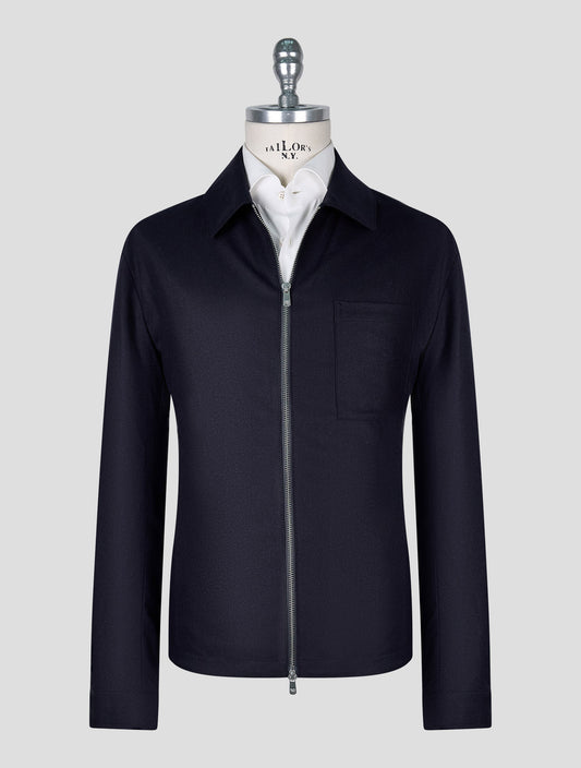 Marco Pescarolo Dark Blue Virgin Wool Cashmere Ea Coat