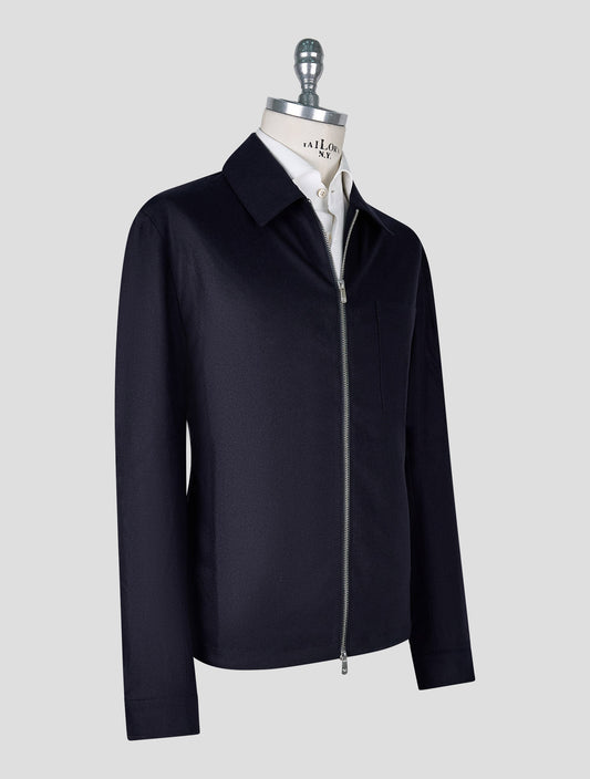 Marco Pescarolo Dark Blue Virgin Wool Cashmere Ea Coat