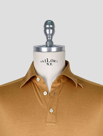 Kiton Camel Silk Cotton Positano Polo