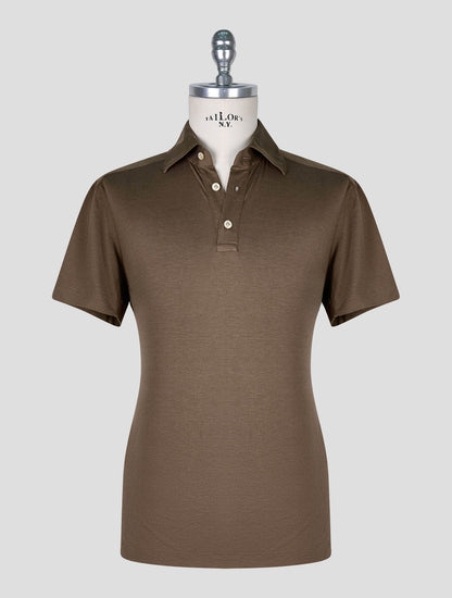 Kiton Brown Silk Cotton Positano Polo