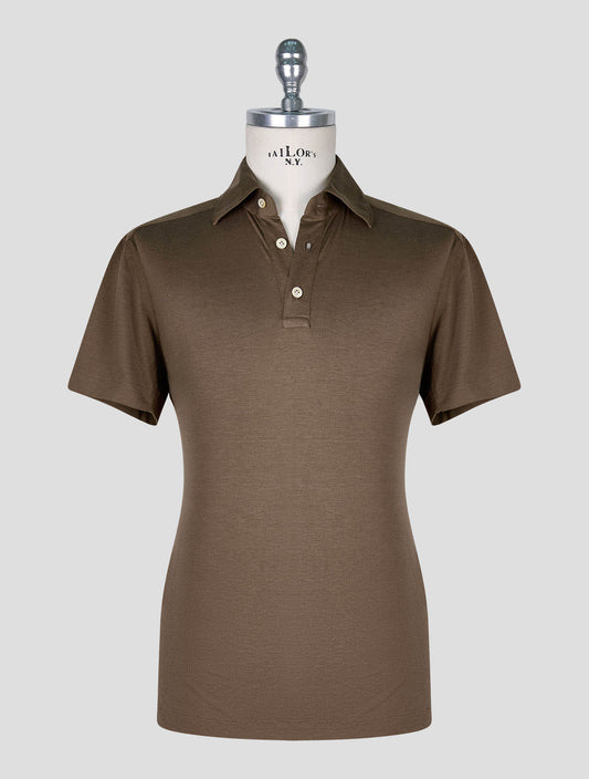 Kiton Brown Silk Cotton Positano Polo
