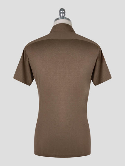 Kiton Brown Silk Cotton Positano Polo